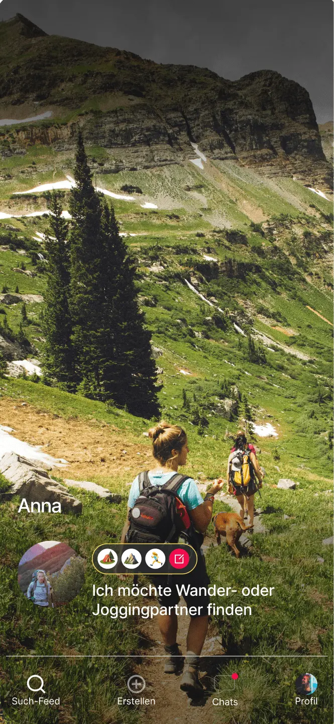 example screen in the app with concert event